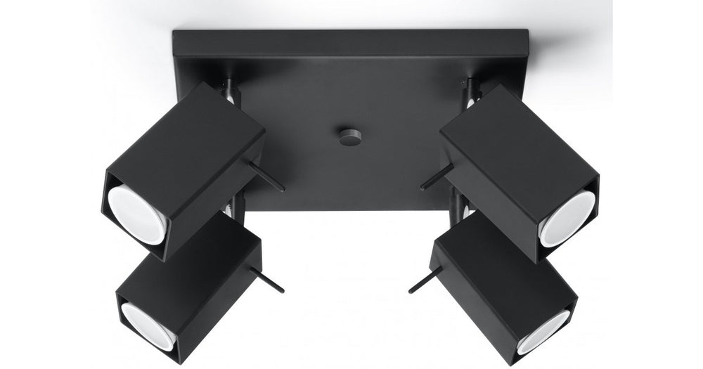 LED Plafondspot zwart MERIDA - 4 x GU10 aansluiting