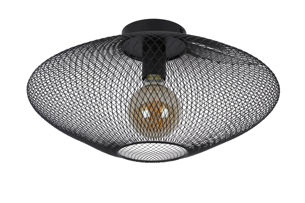 Lucide MESH taklampa Ø45cm, E27-sockel, 220-240V, max 40W, metall matt svart, IP20 modern design