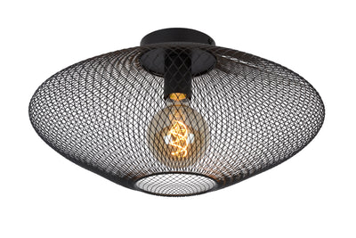 Lucide MESH taklampa Ø45cm, E27-sockel, 220-240V, max 40W, metall matt svart, IP20 modern design