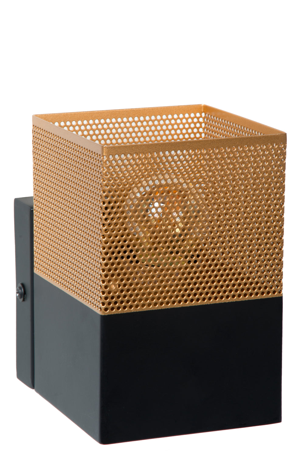 Applique murale Lucide RENATE, 1x douille E27, 40W max, métal, noir mat et or, 220-240V, IP20