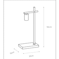 Lucide LEANNE tafellamp, E27 fitting, 40W max, 220-240V, IP20, modern mat Zwart metaal, 52cm hoogte
