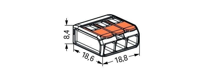 Wago connection terminal 3-pole 4mm² IP20 221-413 50 pieces for easy cable management