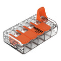Connettore WAGO 221-415 5 poli 4mm², IP20, 220-240V, certificato CE RoHS, confezione da 25 per cablaggi rapidi