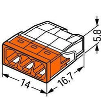 Wago lasklem 3-voudig 0,5-2,5 mm² 2273-203 - IP20 compact en betrouwbaar voor kleine ruimtes - 100 stuks