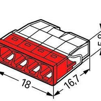 Wago conector de empalme 4-vías 0,5-2,5 mm² con IP20 para instalaciones casi herméticas - set de 100 piezas, certificación CE & RoHS