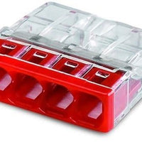 Wago conector de empalme 4-vías 0,5-2,5 mm² con IP20 para instalaciones casi herméticas - set de 100 piezas, certificación CE & RoHS