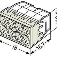 WAGO kopplingsklämma 8-polig för 0,5-2,5 mm² ledningar, IP20 skydd, CE-certifierad, idealisk för kompakta utrymmen