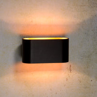 Lampada da parete Lucide XERA, design ovale moderno, 1xG9, luce verso l’alto e verso il basso, Alluminio Nero, IP20