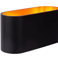 Lampada da parete Lucide XERA, design ovale moderno, 1xG9, luce verso l’alto e verso il basso, Alluminio Nero, IP20