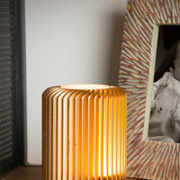 Lucide TURBIN LED tafellamp 5W 3000K Satijn Goud modern metalen cilindervormig design met schakelaar in snoer IP20