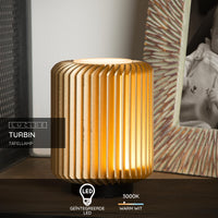Lucide TURBIN LED tafellamp 5W 3000K Satijn Goud modern metalen cilindervormig design met schakelaar in snoer IP20