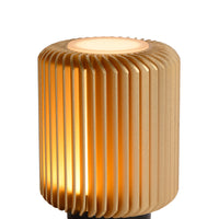 Lucide TURBIN LED tafellamp 5W 3000K Satijn Goud modern metalen cilindervormig design met schakelaar in snoer IP20