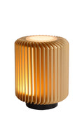 Lucide TURBIN LED-Tischlampe 5W 3000K Satin Gold modernes Zylindermetalldesign mit Schnurschalter IP20