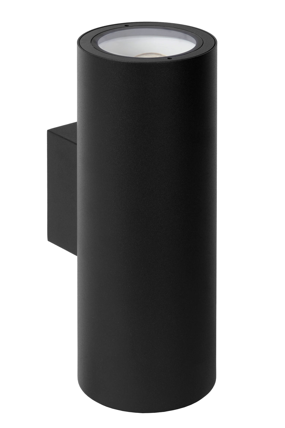Lucide VOLANTIS Sort udendørs væglampe, 2xE27, IP54, uplight & downlight, moderne aluminiums-cylinder
