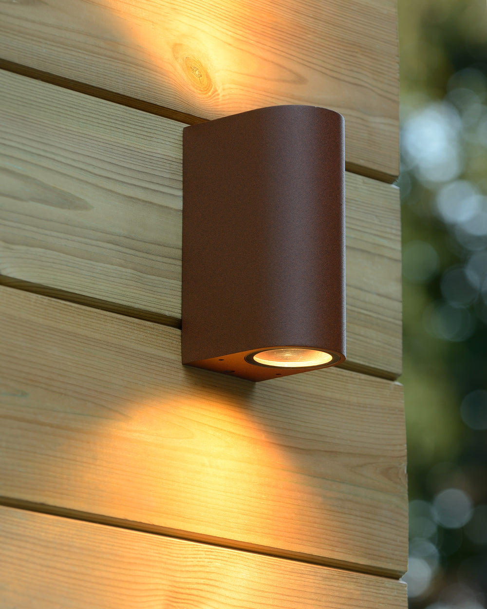 Lucide BOOGY wandlamp binnen buiten 2xGU10 IP44 Roestkleurig aluminium modern up down verlichting