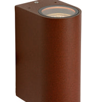 Lucide BOOGY wandlamp binnen buiten 2xGU10 IP44 Roestkleurig aluminium modern up down verlichting
