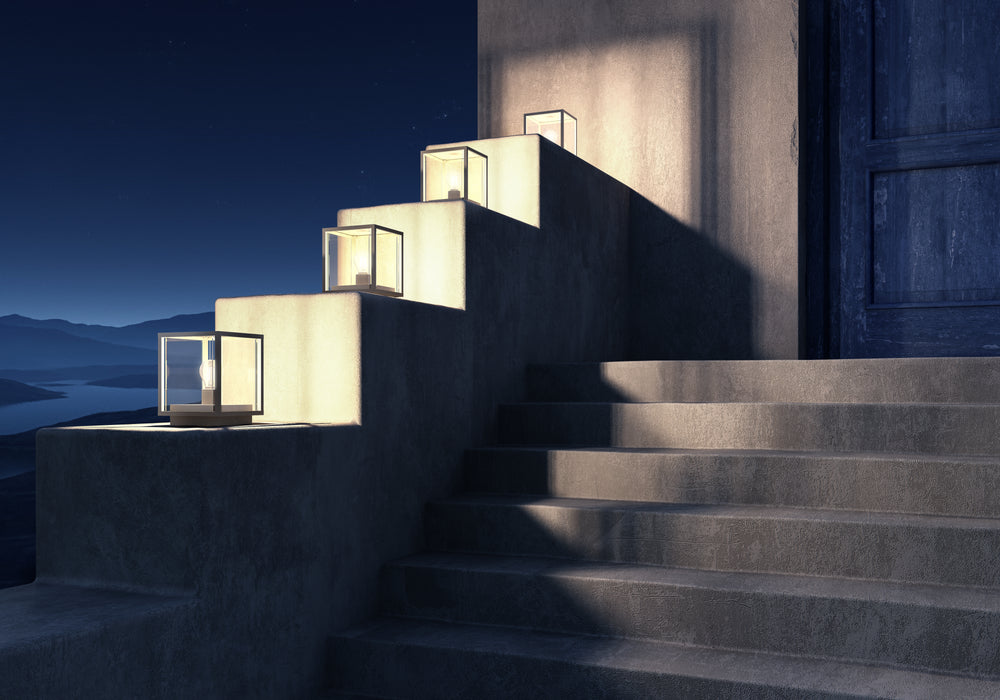 Lucide CLAIRE LED sockellampa 1xE27 IP54 Antracit utomhus kuboid aluminium 220-240V modern trädgårdsbelysning