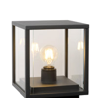 Lucide CLAIRE LED sockellampa 1xE27 IP54 Antracit utomhus kuboid aluminium 220-240V modern trädgårdsbelysning