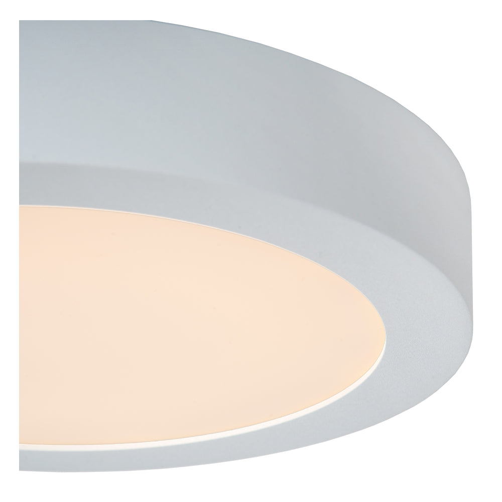 Lucide BRICE plafón LED para baño, regulable 15W 3000K, IP44 redondo 24cm Blanco diseño moderno