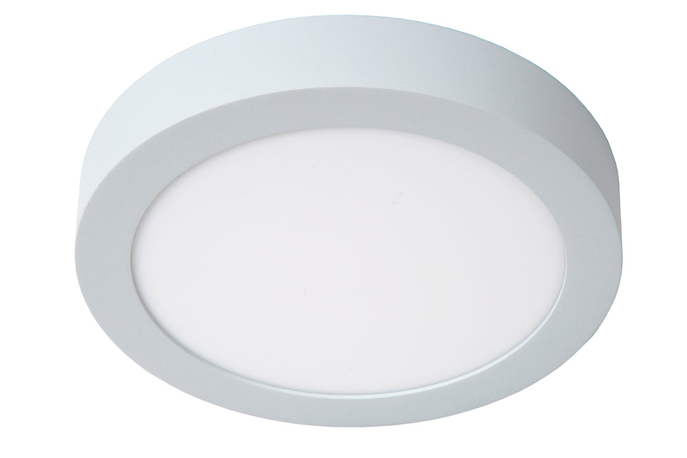Lucide BRICE plafón LED para baño, regulable 15W 3000K, IP44 redondo 24cm Blanco diseño moderno
