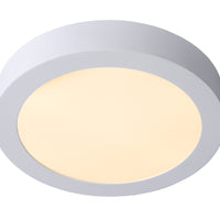 Lucide BRICE plafón LED para baño, regulable 15W 3000K, IP44 redondo 24cm Blanco diseño moderno