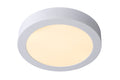 Lucide BRICE plafón LED para baño, regulable 15W 3000K, IP44 redondo 24cm Blanco diseño moderno