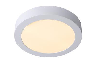 Lucide BRICE LED badeværelses loftlampe, dæmpbar 15W 3000K, IP44 rund 24cm Hvid moderne design