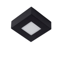 Lucide BRICE lámpara de techo LED para baño, regulable 8W 3000K, IP44, acabado cuadrado negro