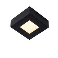 Lucide BRICE lámpara de techo LED para baño, regulable 8W 3000K, IP44, acabado cuadrado negro