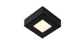 Lucide BRICE lámpara de techo LED para baño, regulable 8W 3000K, IP44, acabado cuadrado negro