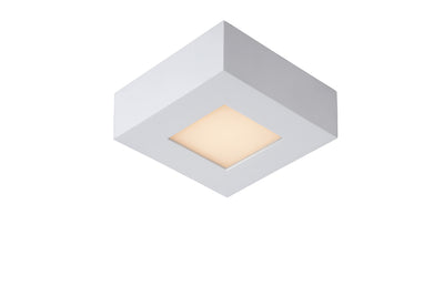 Lucide BRICE LED badeværelsesloftlampe, dæmpbar 8W 3000K, IP44, firkantet hvid aluminium 220-240V
