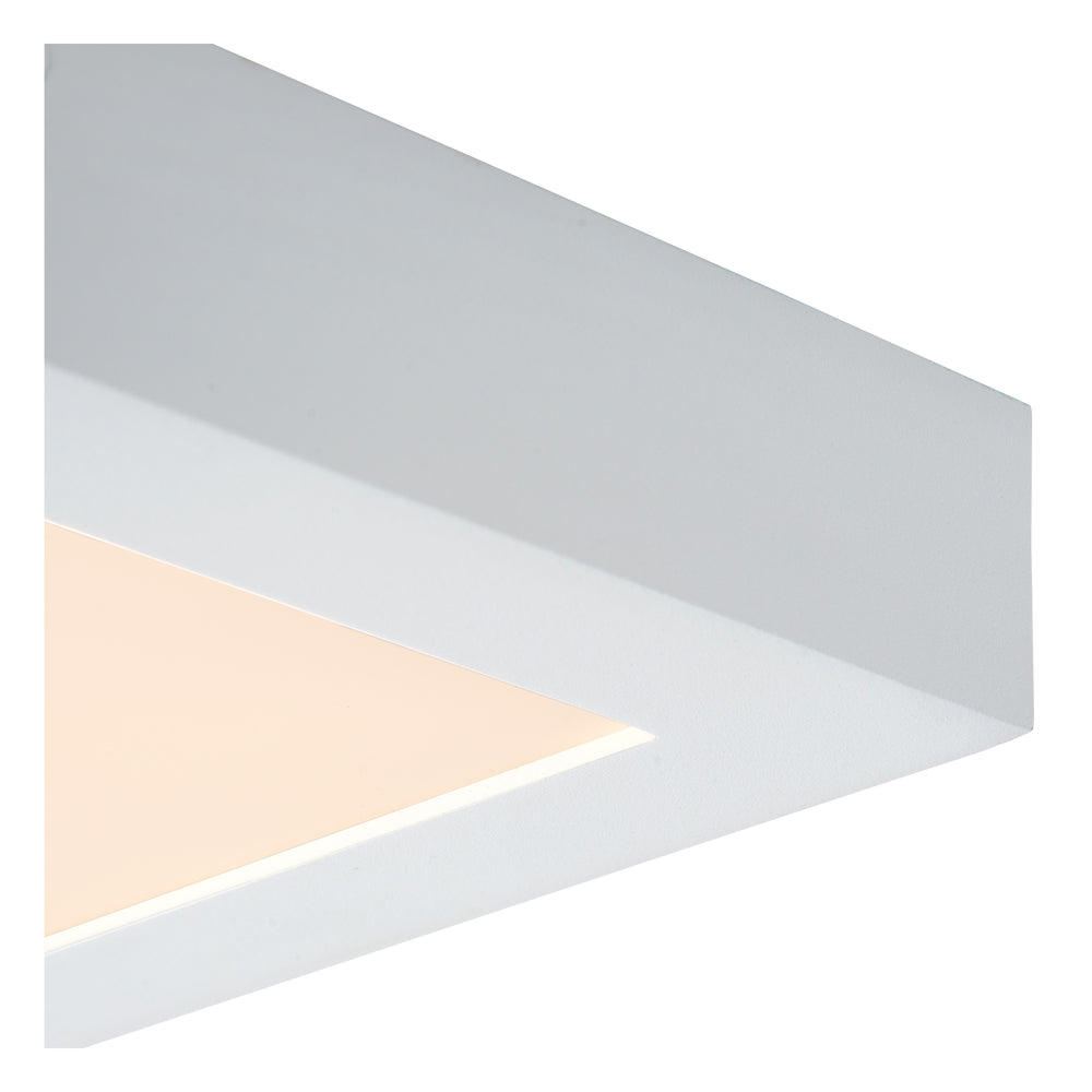 Lucide BRICE LED Badezimmer-Deckenleuchte, dimmbar 15W 3000K, IP44, quadratisch Mattweiß