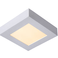 Lucide BRICE LED Badezimmer-Deckenleuchte, dimmbar 15W 3000K, IP44, quadratisch Mattweiß