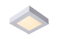Lucide BRICE LED Badezimmer-Deckenleuchte, dimmbar 15W 3000K, IP44, quadratisch Mattweiß