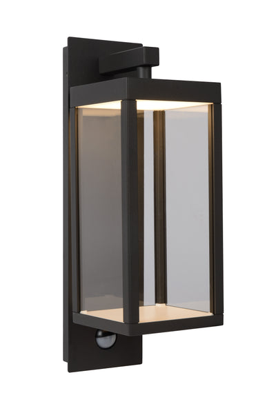 Lucide CLAIRETTE LED væglampe 13W 3000K IP54 med PIR bevægelsessensor og antracit hus