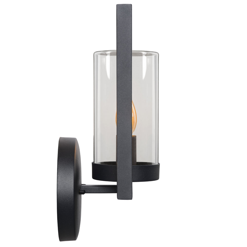 Lucide NISPEN wandlamp Zwart, 1xE14 fitting, 40W max, IP44 buiten binnen metalen armatuur 220-240V