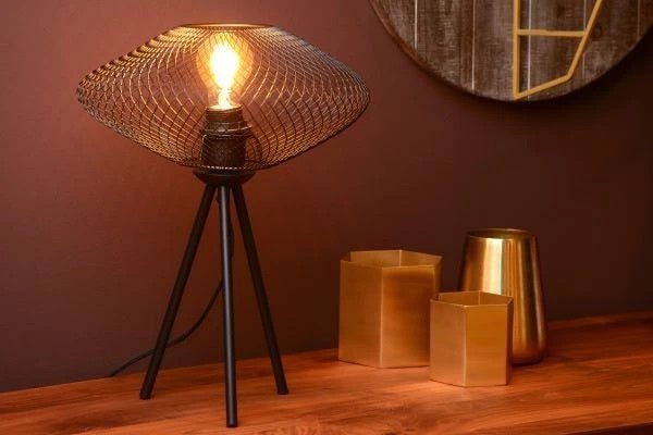 Lampada da tavolo Lucide mesh nero 30cm 1xE27 LED 220-240V