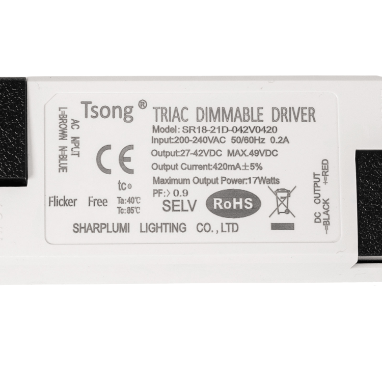 Dimbare LED-driver voor 17W LED-paneel tsong - lcb merk - philips chip - IP20