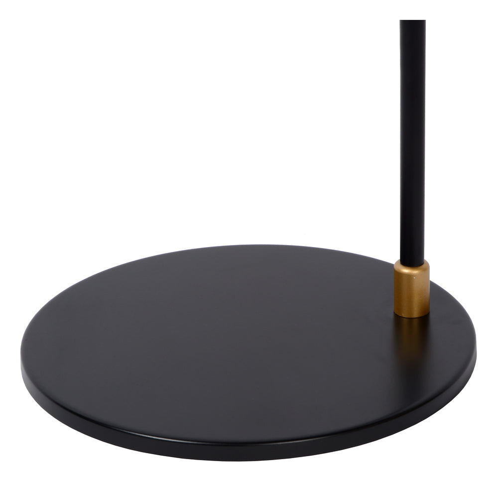 Lucide PHILINE modern golvläs­lampa, 1xGU10, LED-kompatibel, höjdjusterbar, Matt Svart med Guldhuvud