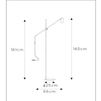 Lucide PHILINE modern golvläs­lampa, 1xGU10, LED-kompatibel, höjdjusterbar, Matt Svart med Guldhuvud