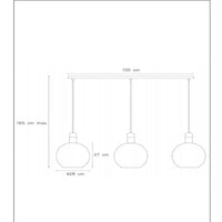 Lámpara colgante Lucide Julius, 3xE27 casquillos, vidrio ahumado con acabado negro y dorado, estilo moderno, IP20, 220-240V