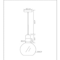 Lucide JULIUS pendel Ø28cm røgfarvet glas sort træ guld metal E27 40W dæmpbar IP20 220-240V