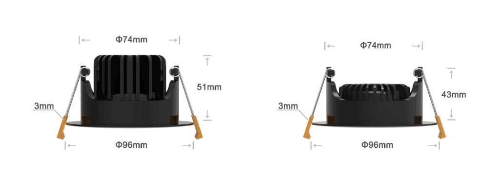 LED inbouwspot van LCB, 95mm, 5W, 420 lumen, 2700K warm wit, IP65, dimbaar, voor badkamer