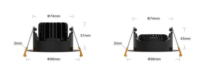 LED inbouwspot van LCB, 95mm, 5W, 420 lumen, 2700K warm wit, IP65, dimbaar, voor badkamer
