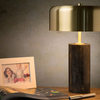 Lucide MIRASOL modern bordslampa Ø25cm Svart marmor metall, 3xG9 socklar, dimbar med strömbrytare på kabel, IP20