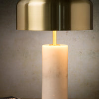 Lámpara de mesa moderna Lucide MIRASOL Ø25cm, 3xG9 LED, regulable, base de mármol, IP20, Blanca