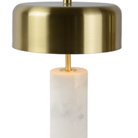 Lámpara de mesa moderna Lucide MIRASOL Ø25cm, 3xG9 LED, regulable, base de mármol, IP20, Blanca