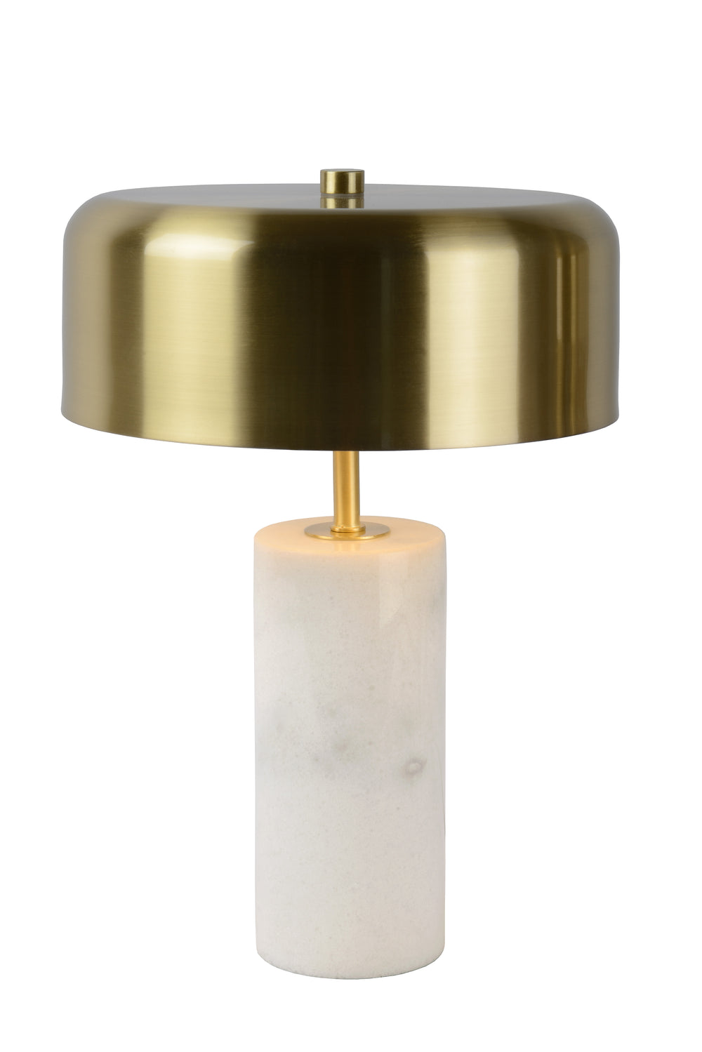 Lámpara de mesa moderna Lucide MIRASOL Ø25cm, 3xG9 LED, regulable, base de mármol, IP20, Blanca