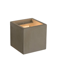 Aplique de pared Lucide GIPSY, diseño moderno cuadrado de hormigón, casquillo G9, 25W máx, regulable, 220-240V, IP20, Gris