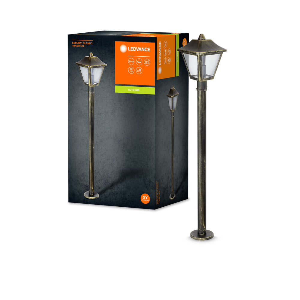 Ledvance ENDURA Classic Tradition utomhus golvlykta E27 Svart/Guld IP44 aluminium 1000mm